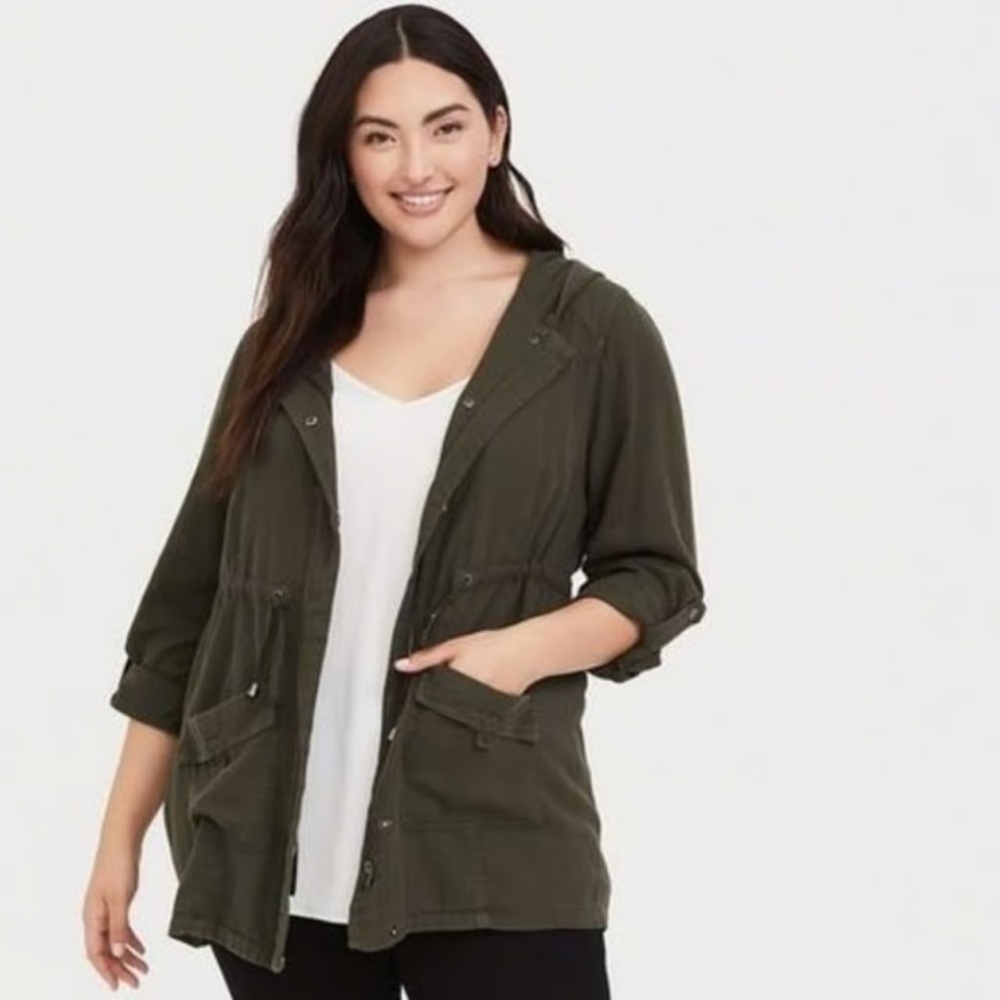 Torrid Olive Army Green Utility Jacket Sz 2